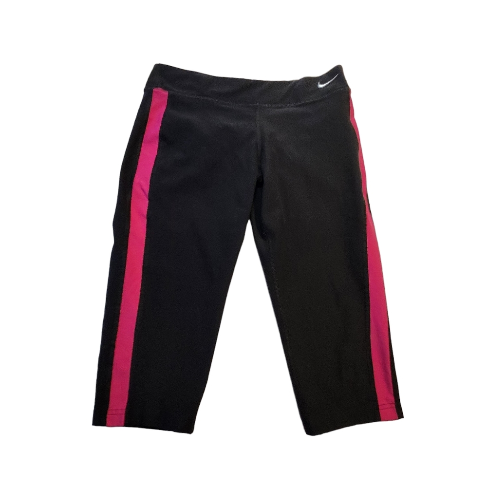 Nike Women's Black/Pink Dri-Fit Yoga Workout Shorts Size Large